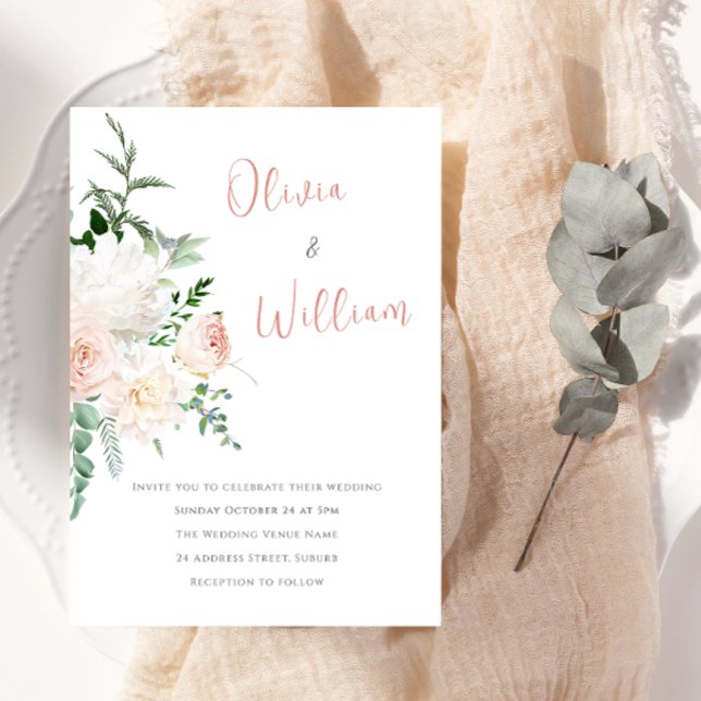 Beautiful Modern Floral Wedding Invitation (Creator Uploaded)