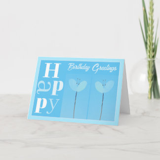 Beautiful Modern Flower Fun Trendy Birthday Card