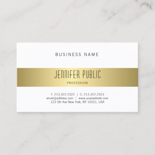 Beautiful Modern Gold Look Design Smart Plain Business Card