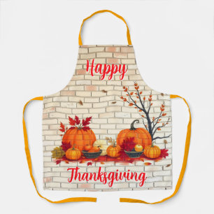 Beautiful Modern Happy Thanksgiving Fall Apron