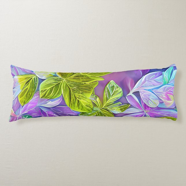 Beautiful Modern Leafy Pattern Body Pillow (Front)