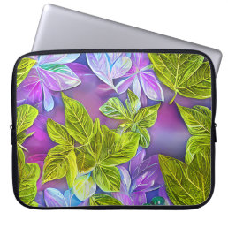 Beautiful Modern Leafy Pattern Laptop Sleeve