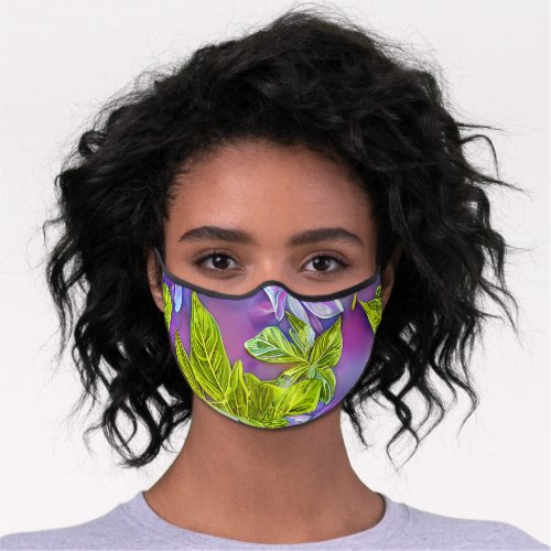 Beautiful Modern Leafy Pattern Premium Face Mask