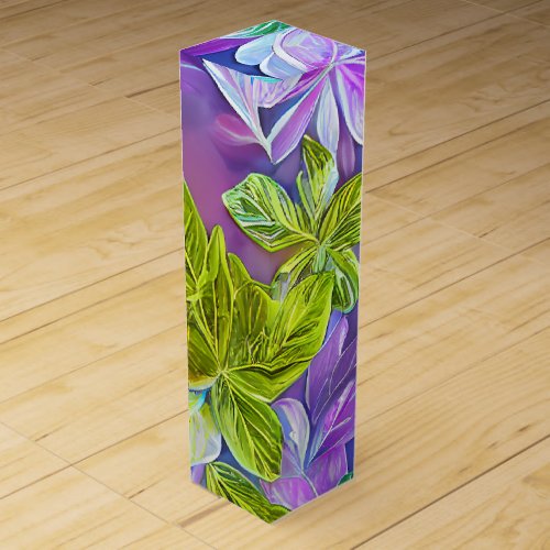 Beautiful Modern Leafy Pattern Wine Box