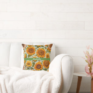 Beautiful Modern Sunflower Collection Pillow