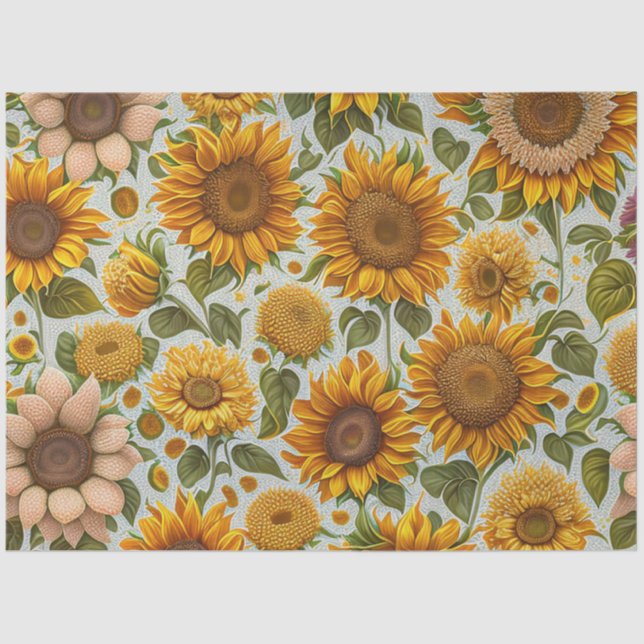 Beautiful Modern Sunflower Collection Tissue Paper (Front)
