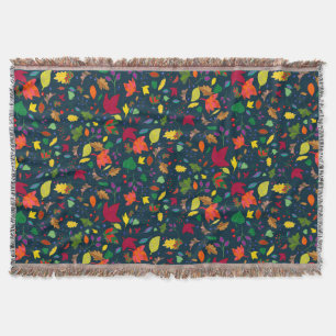 Beautiful Modern teal Autumn Leaves Throw Blanket