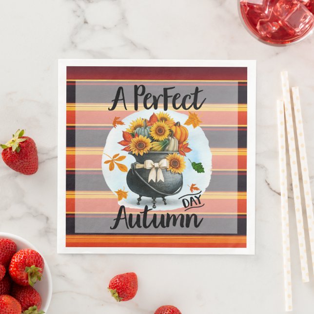 Beautiful Modern Thanksgiving Autumn Collection Paper Dinner Napkins (Insitu)