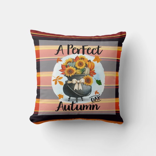 Beautiful Modern Thanksgiving Autumn Collection Throw Pillow (Front)