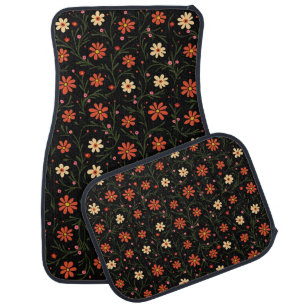 Beautiful Modern Vintage Floral Collection Car Floor Mat