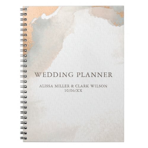 Beautiful Modern Watercolor Abstract Rose Gold Notebook