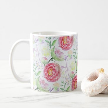 Beautiful Modern Watercolor Floral Pattern Coffee Mug
