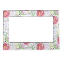 Beautiful Modern Watercolor Floral Pattern Magnetic Photo Frame