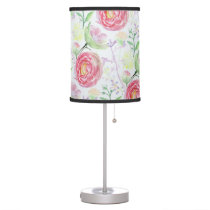 Beautiful Modern Watercolor Floral Pattern Table Lamp