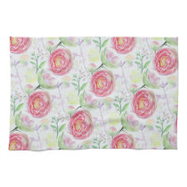 Beautiful Modern Watercolor Floral Pattern Towel