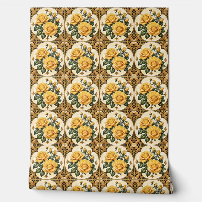 Beautiful Modern Yellow Rose Collection Wallpaper (Unrolling)