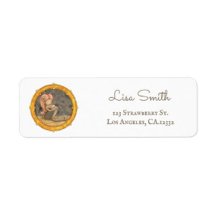 Beautiful Mom and Baby Mermaid Label