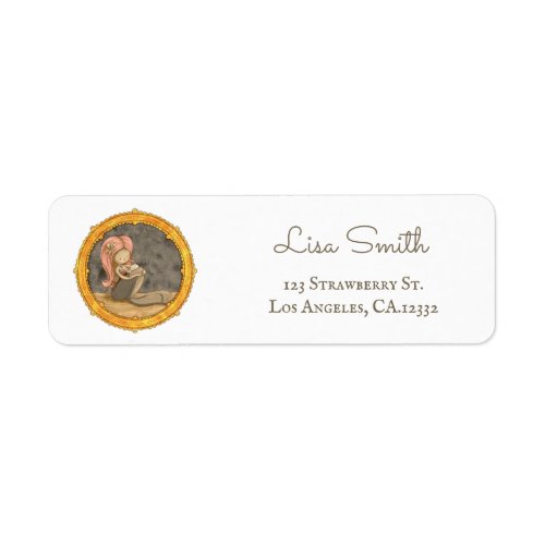 Beautiful Mom and Baby Mermaid Label