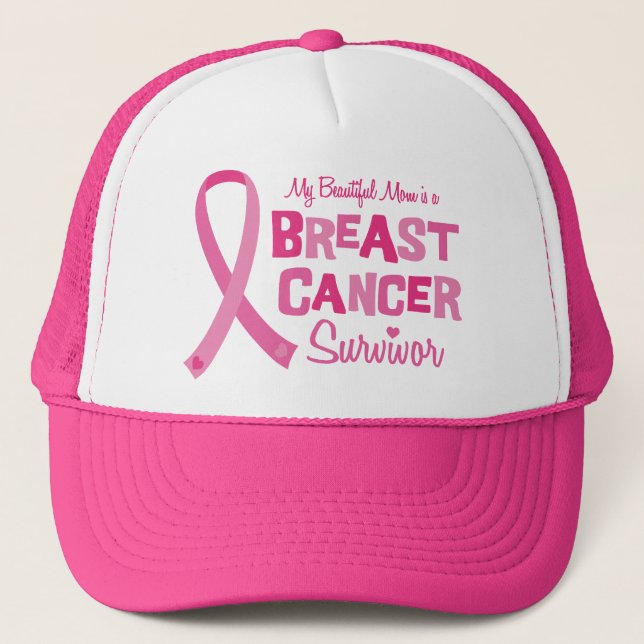 Beautiful Mom Breast Cancer Survivor Caps (Front)