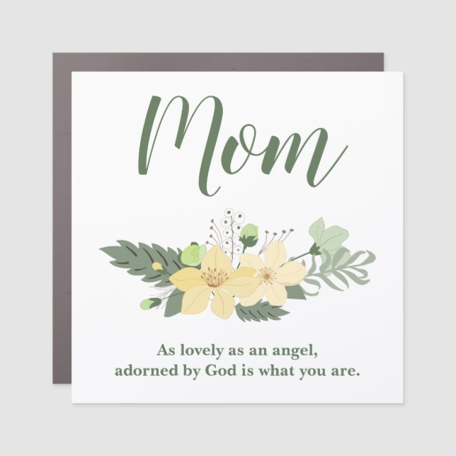 Beautiful Mom floral Car Magnet (Front)