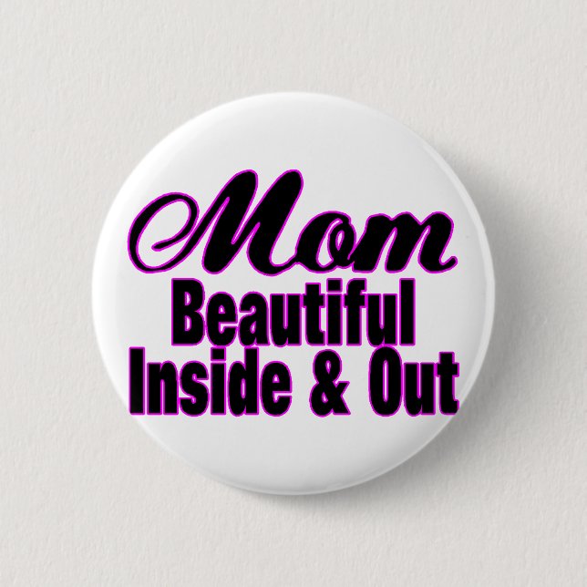 Beautiful Mom Pinback Button (Front)