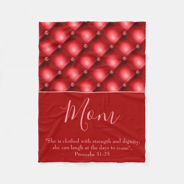 Beautiful Mom Red  Fleece Blanket (Front)