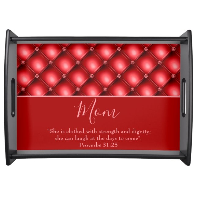 Beautiful Mom Red Serving Tray (Front)