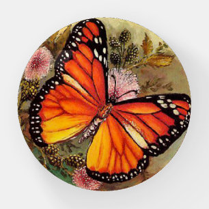 Beautiful Monarch Butterfly on a Flower Paperweight