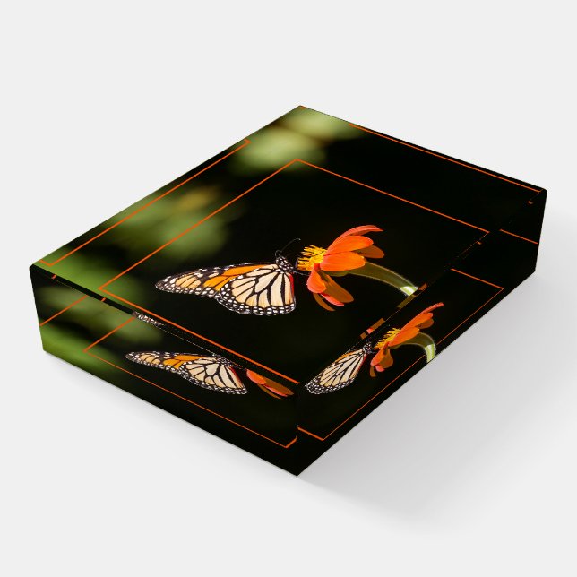 Beautiful Monarch Butterfly Paperweight (Angled)