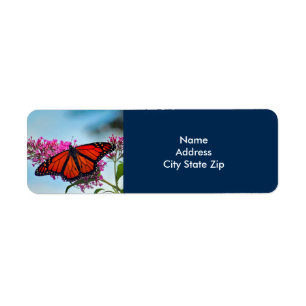 Beautiful Monarch Butterfly Photo Label