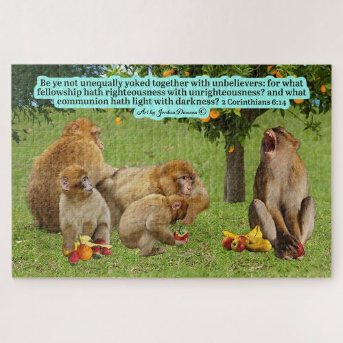 Beautiful Monkey Scripture 2 Corinthians 614 Jigsaw Puzzle