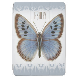 Beautiful Monogram Blue Butterfly iPad Air Cover
