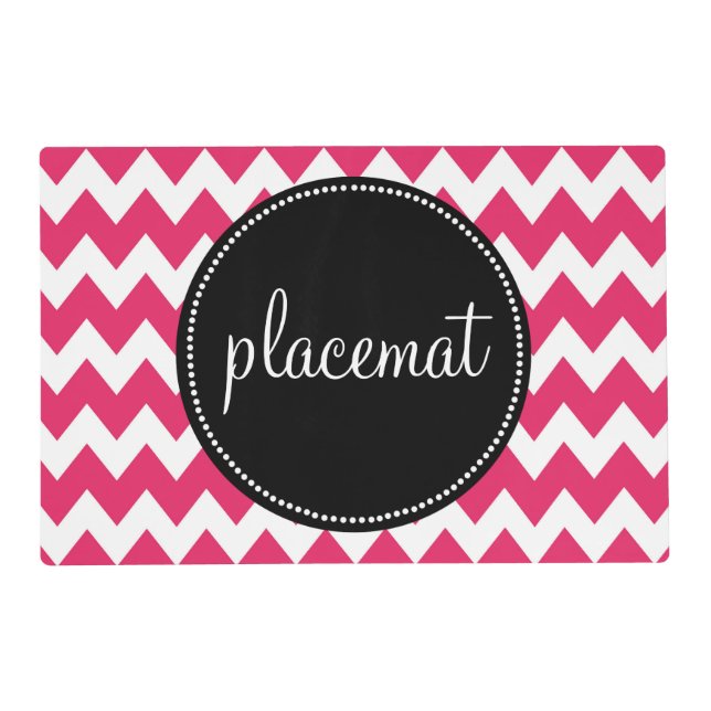 Beautiful Monogram Customized Chevron Placemat (Front)
