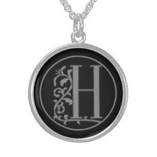 Beautiful Monogram Letter H Mother's Day, Birthday Sterling Silver Necklace