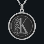 Beautiful Monogram Letter K Mother's Day, Birthday Sterling Silver Necklace<br><div class="desc">She will Love this Sterling Silver Pendant Necklace with her Monogram! Beautiful Monogram Letter K Choose Size, Style and Metal Finish Mother's Day, Birthday, Engagement, Bridesmaid Gift Idea! Lovely Jewelry For Her! Remember Mom, Sister, Daughter, Aunt, Niece, Girlfriend, Grandma, Wife, and Friends! See more Monogram Magic Gifts at VanOmmeren on...</div>