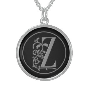 Beautiful Monogram Letter Z Mother's Day, Birthday Sterling Silver Necklace