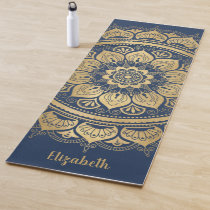 BIG LOVE Rose Gold Watercolor Boho Mandala Yoga Mat