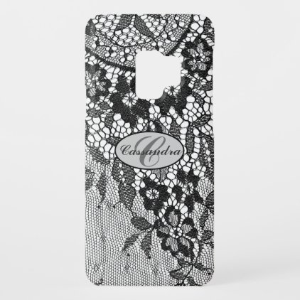 Beautiful Monogrammed Lace design Case-Mate Samsung Galaxy S9 Case