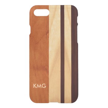 Beautiful Monogrammed Wood Stripes Pattern Iphone Se/8/7 Case by CityHunter at Zazzle