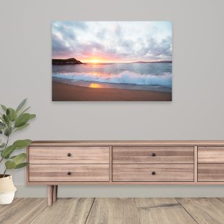 Beautiful Monterey California Ocean Waves Sunset