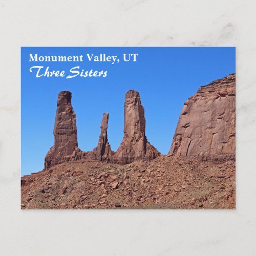 Beautiful Monument Valley Three Sisters Postcard Postcard