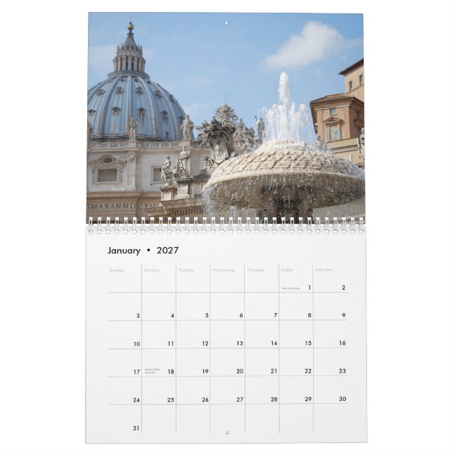 Beautiful Monuments Architecture Rome Italy 2015 Calendar (Jan 2027)
