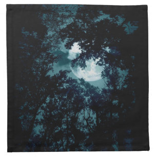 Beautiful Moon Glow Though Trees Cloth Napkin