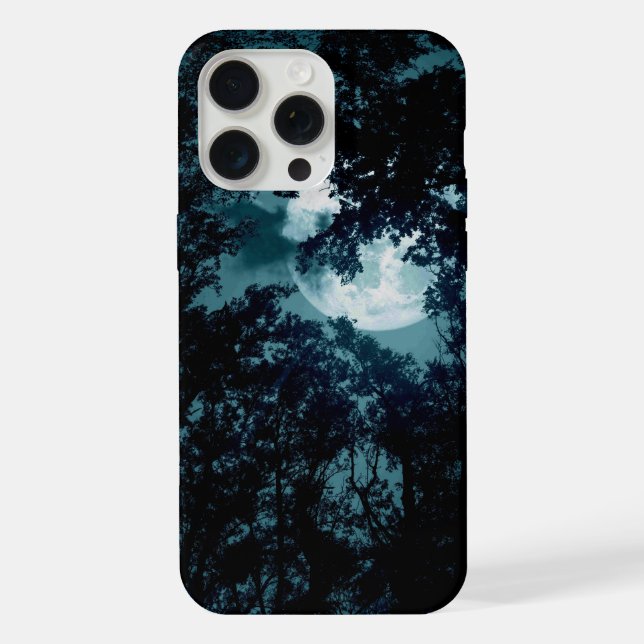 Beautiful Moon Glow Though Trees  Iphone Case (Back)