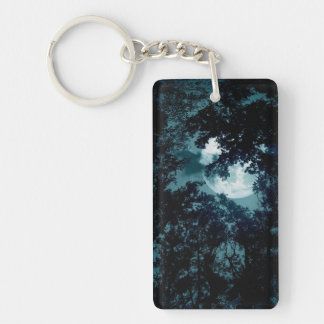 Beautiful Moon Glow Though Trees  Keychain
