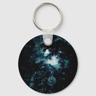 Beautiful Moon Glow Though Trees  Keychain