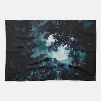 Beautiful Moon Glow Though Trees  Kitchen Towel