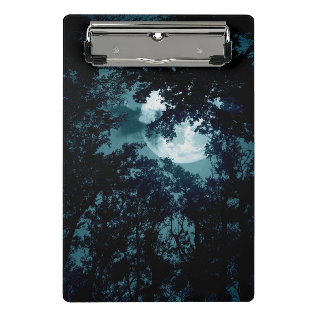 Beautiful Moon Glow Though Trees  Mini Clipboard (Front)