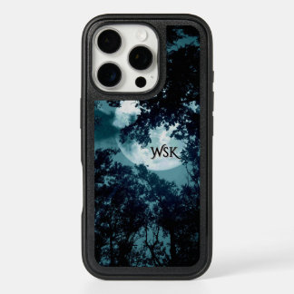 Beautiful Moon Glow Though Trees Monogram iPhone 16 Pro Case
