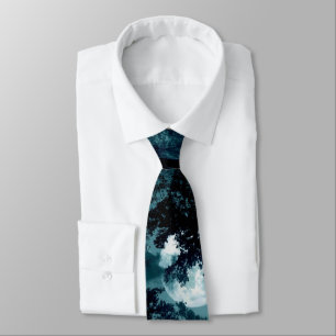 Beautiful Moon Glow Though Trees Neck Tie